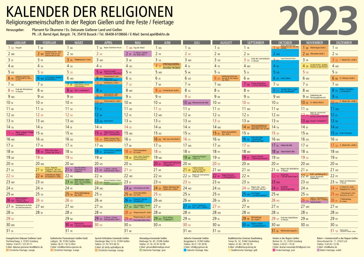 Kalender der Religionen – Rat der Religionen